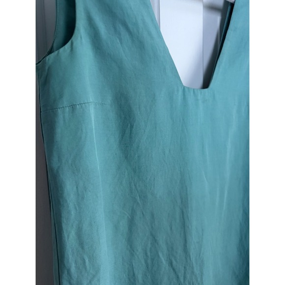 COS Linen V Neck Midi Dress Teal Sleeveless Casual Everyday Size XS - Picture 6 of 8